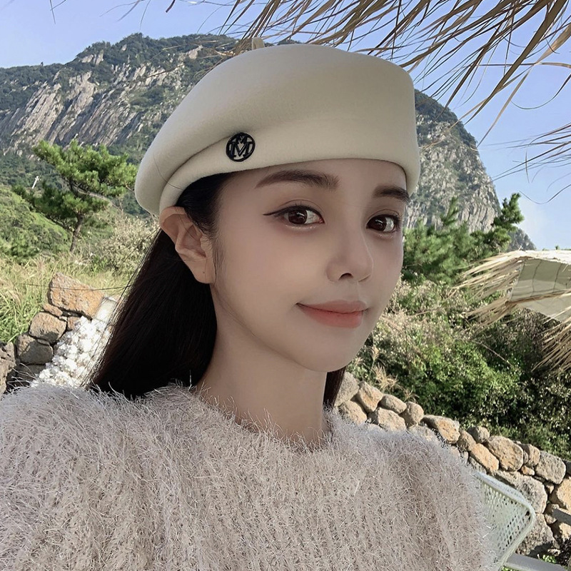 White Wool Beret for Women - C - đánh giá và giá Beret French Wool