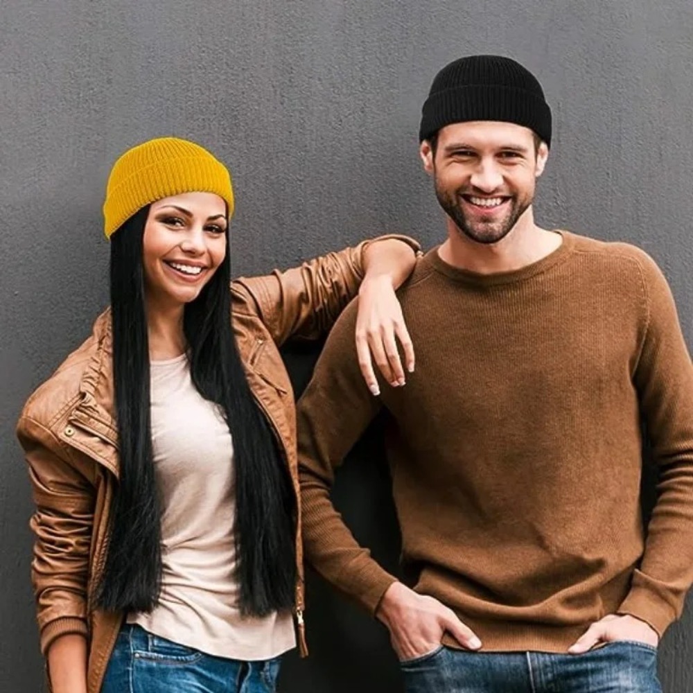 Autumn Winter Unisex Solid Col - đánh giá và giá Beanie Cuffed Knit